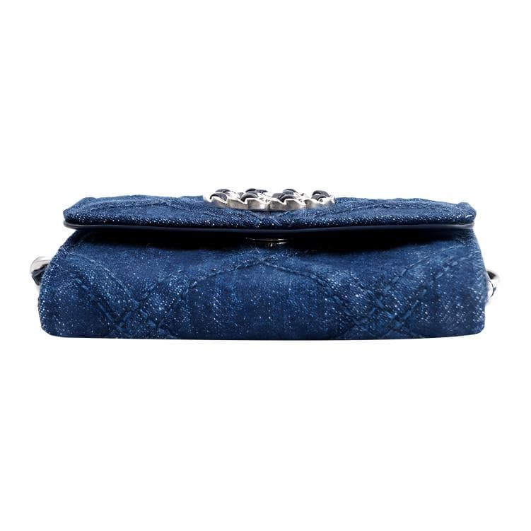 Сумка через плечо CHANEL Denim Chain Wallet Bag Navy Blue - изображение 4