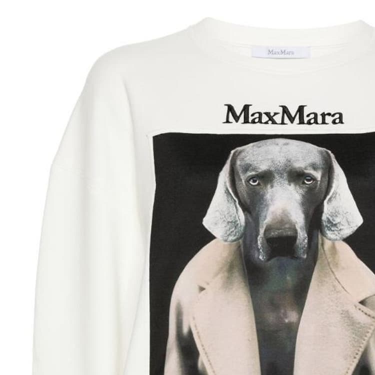 Худи MaxMara x William Wegman Bacco Худи-ханьфу Платье Женское Светло-бежевый - изображение 6