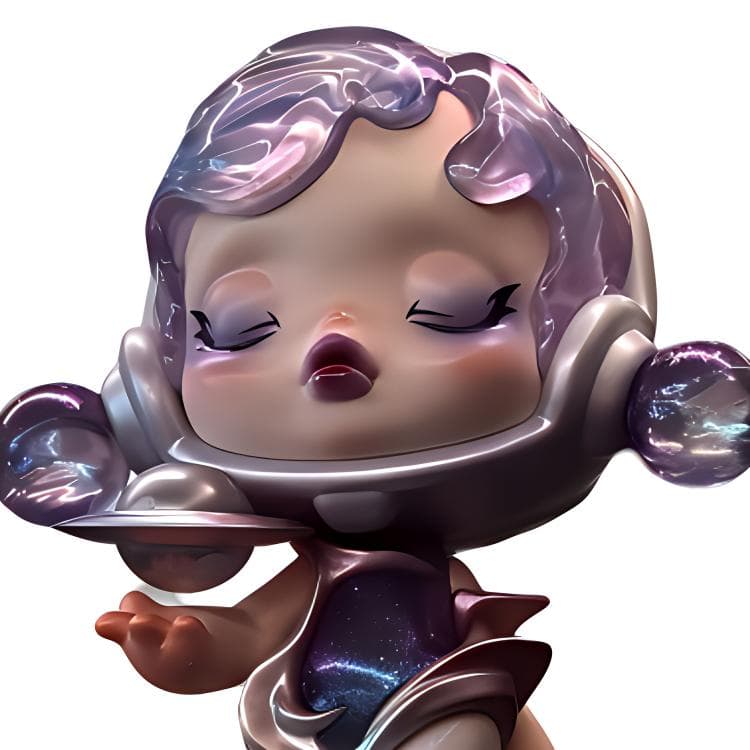 POP MART x Huawei Skullpanda Радужная Далекая Мелодия Прозрачный Слепой Бокс с Карточкой - изображение 4