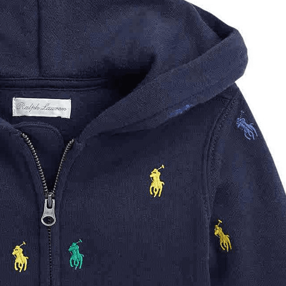 Polo Ralph Lauren Худи-ханьфу Платье FW24 Темно-синий для младенцев и малышей - изображение 3