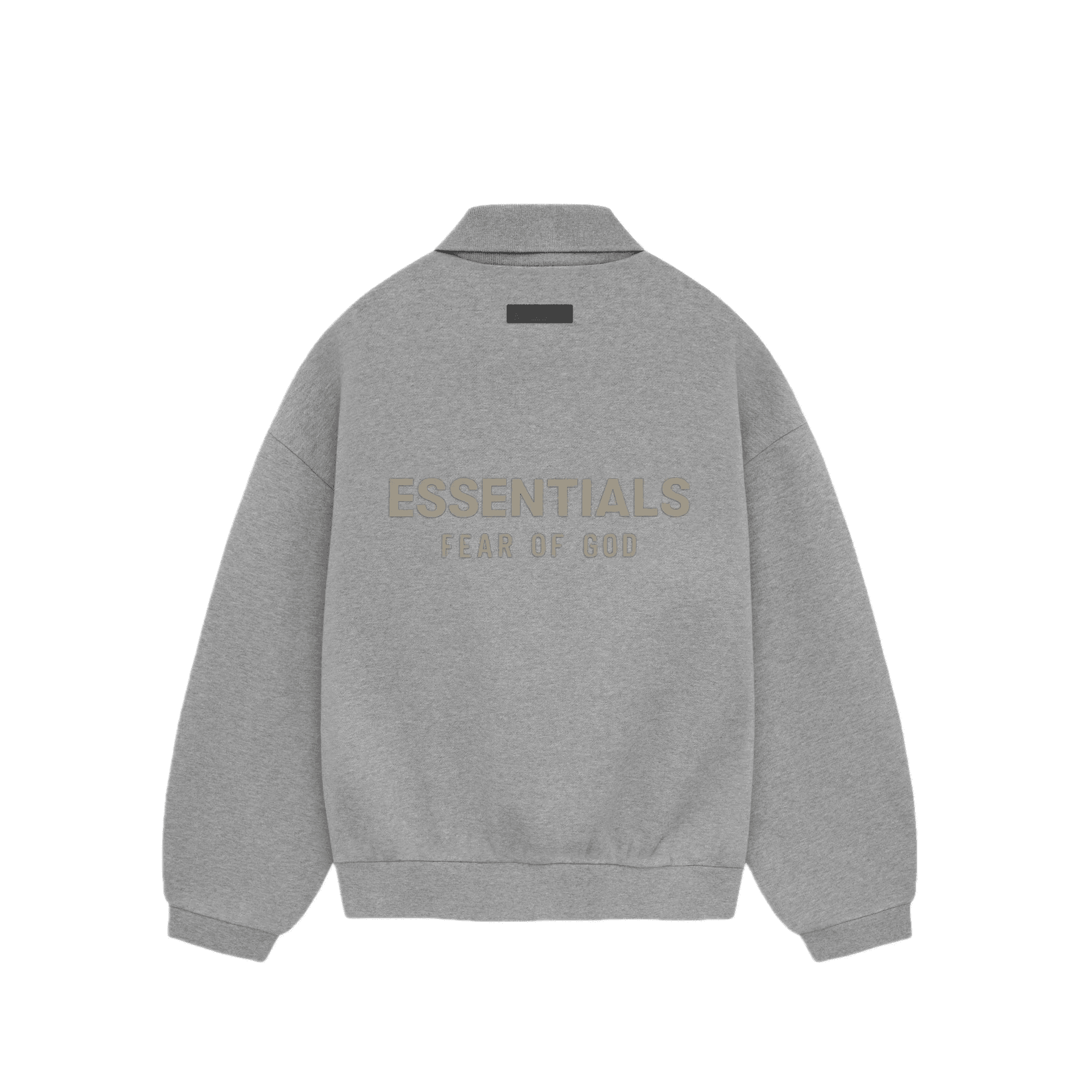 Кофта Fear of God Essentials SS24 Longsleeve Polo Polo Dark Heather Oatmeal - изображение 2