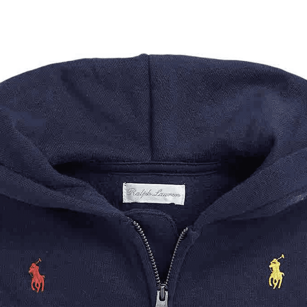 Polo Ralph Lauren Худи-ханьфу Платье FW24 Темно-синий для младенцев и малышей - изображение 4
