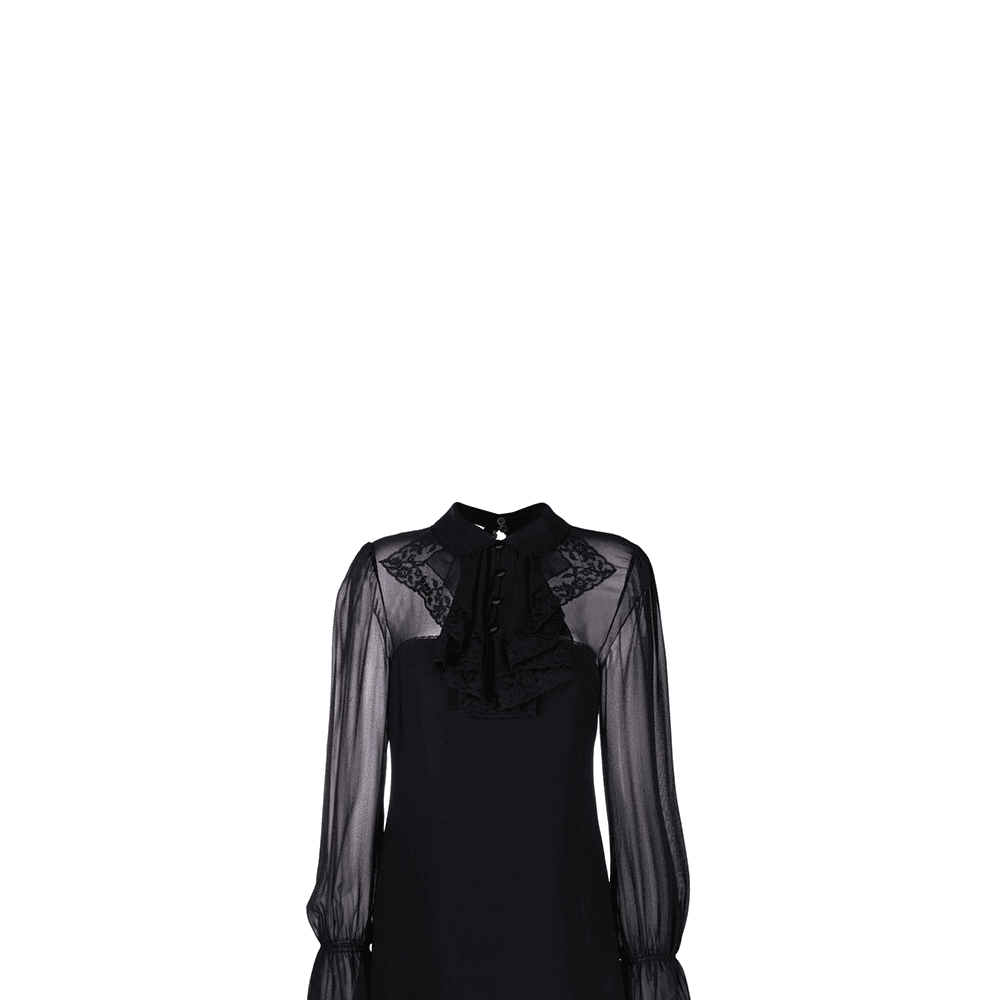 Платье Miu Miu FW22 Sheer Lace Dress Black - изображение 3