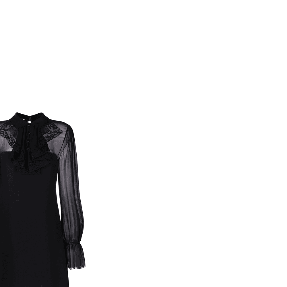 Платье Miu Miu FW22 Sheer Lace Dress Black - изображение 2