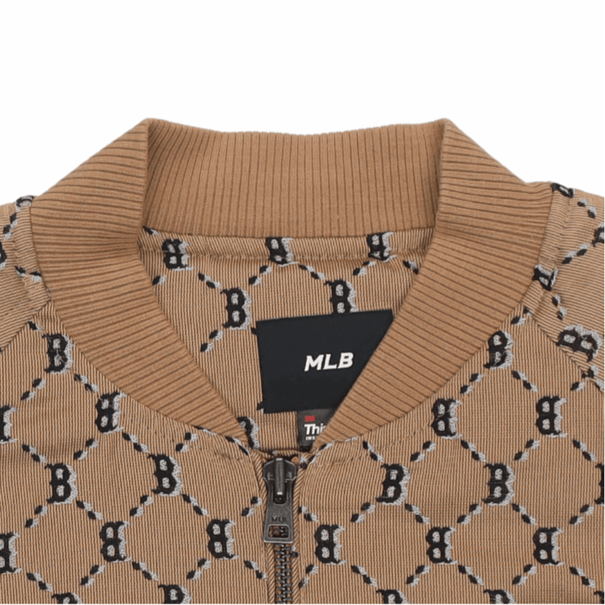 Бомбер MLB FW22 Logo Long Sleeve Beige - изображение 3
