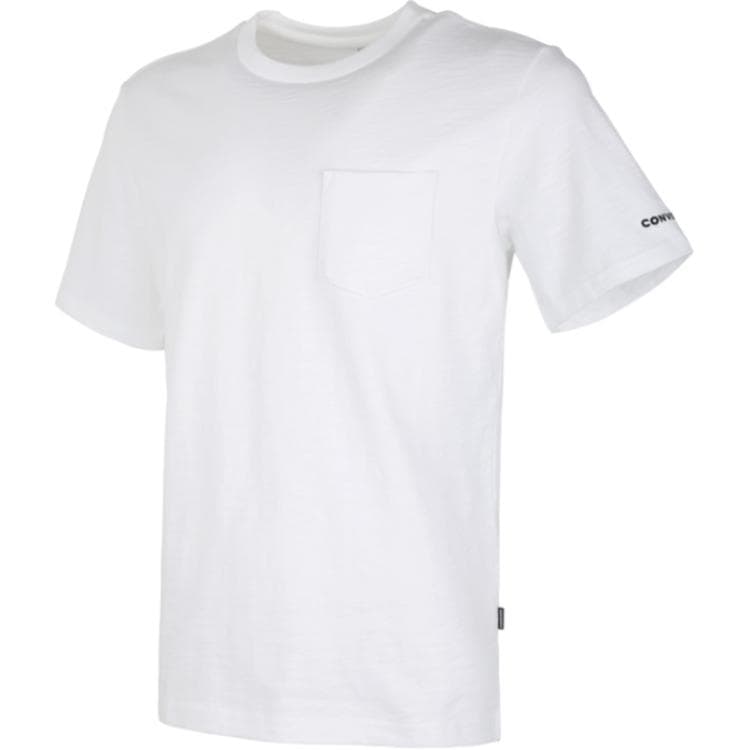 Футболка Converse Lifestyle Series T-shirt с вышитым логотипом, мягкий, комфортный, круглый вырез, дышащий, мужской, белый - изображение 3