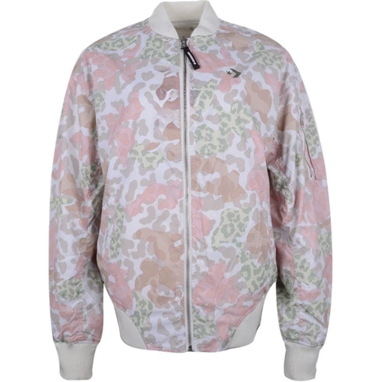 Куртка Converse Reversible Oversized MA-1 Bomber Двусторонний бейсбольный воротник спущенное плечо длинный рукав без капюшона куртка женский экрю - изображение 2
