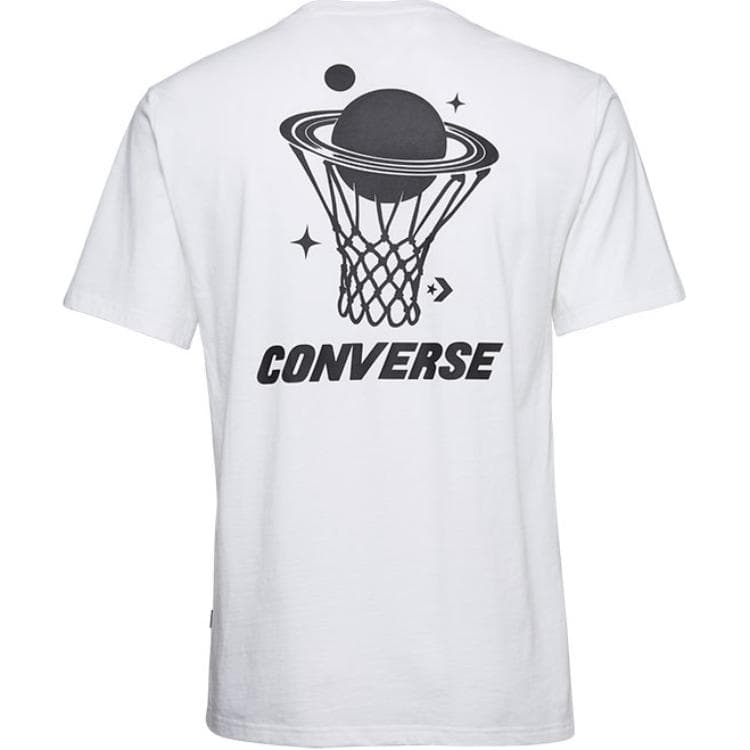 Футболка Converse Planet Hoop T-shirt мужской белый мягкий комфортный с логотипом - изображение 2