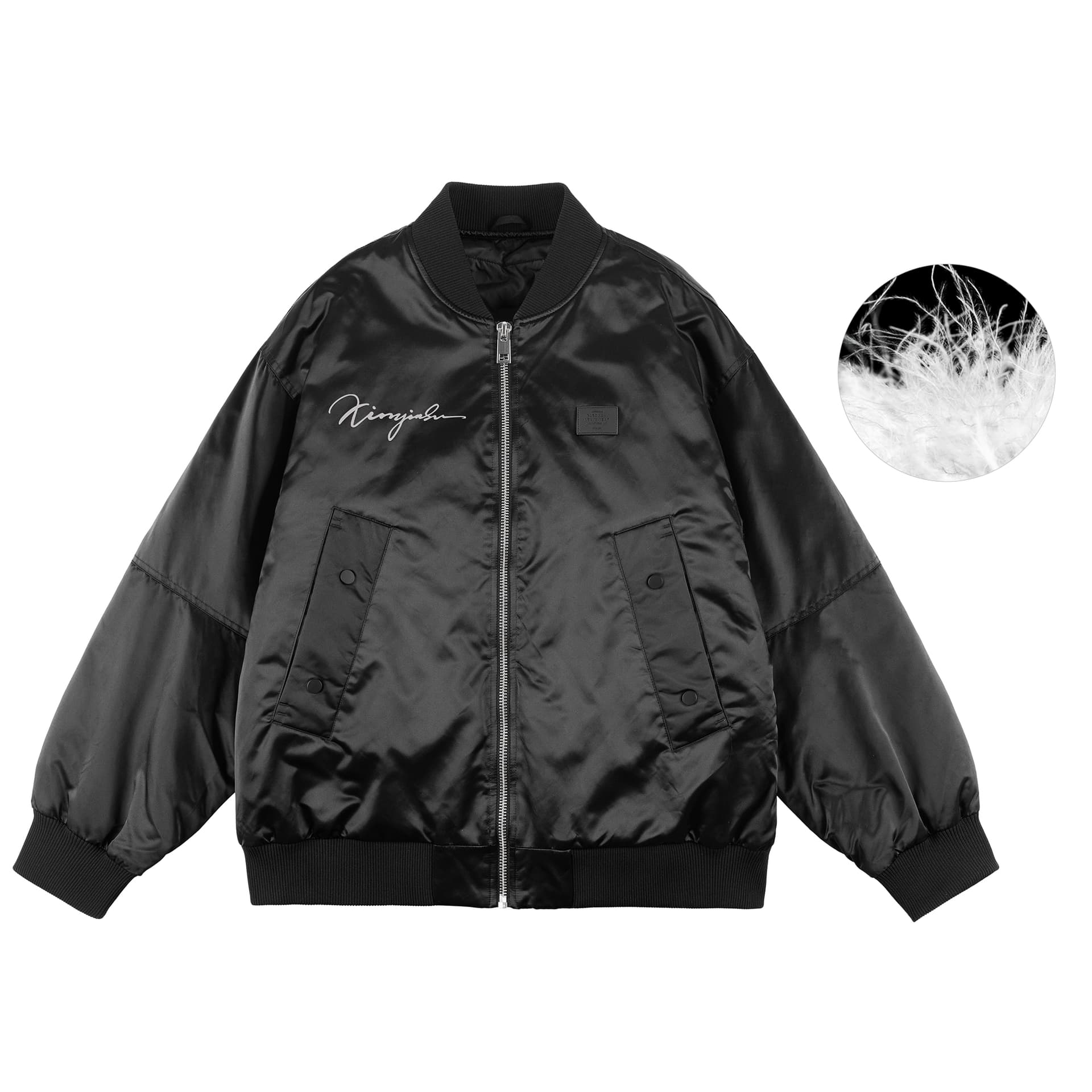 Зимняя куртка XINYINSU FW24 MIST EH Коллекция Пуховик Унисекс Сияющий Циан Черный - изображение 2