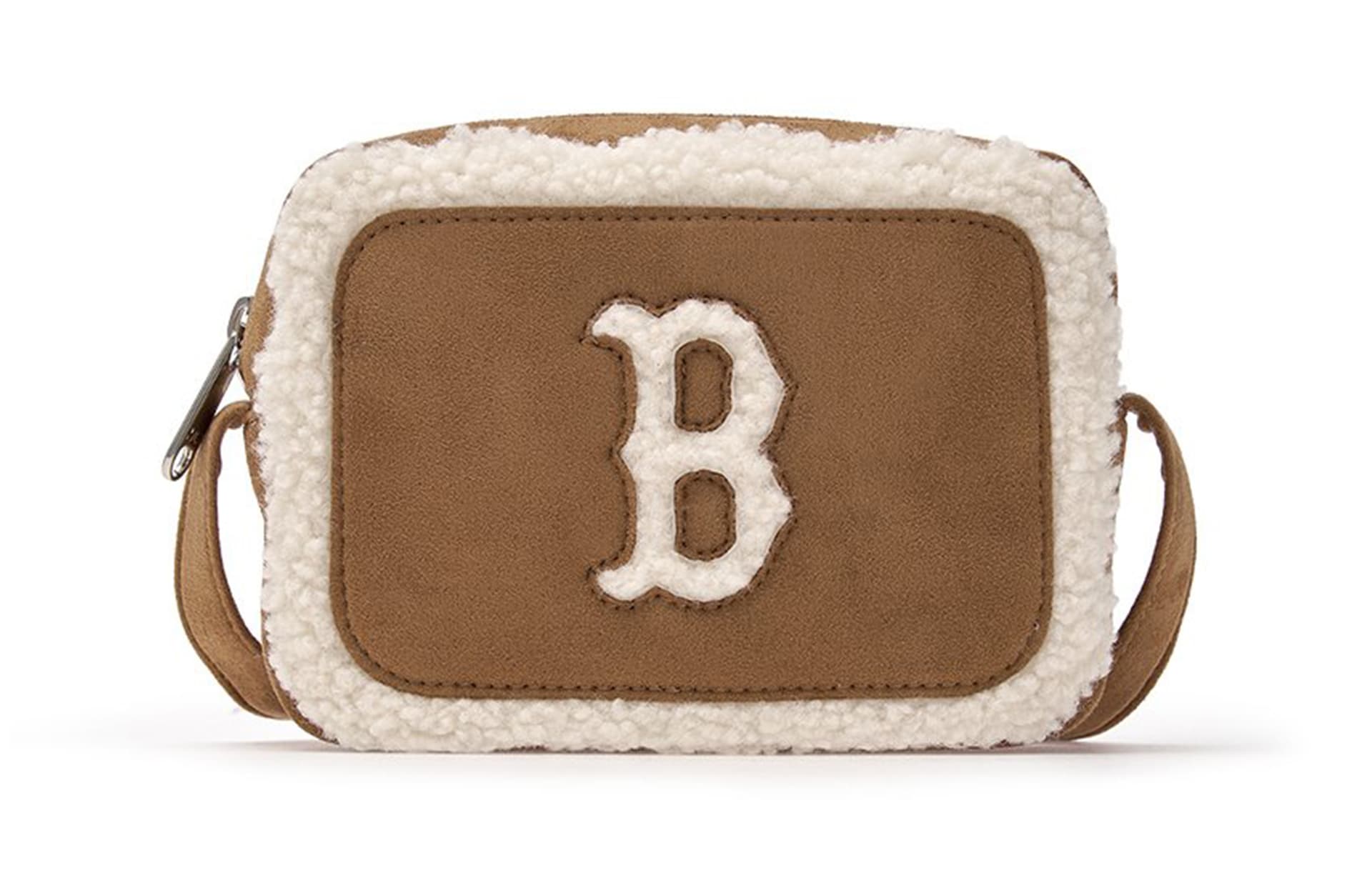 Сумка через плечо MLB Boston Red Sox Искусственная овечья шерсть Сумка через плечо Сумка на плечо Унисекс Коричневый - изображение 1