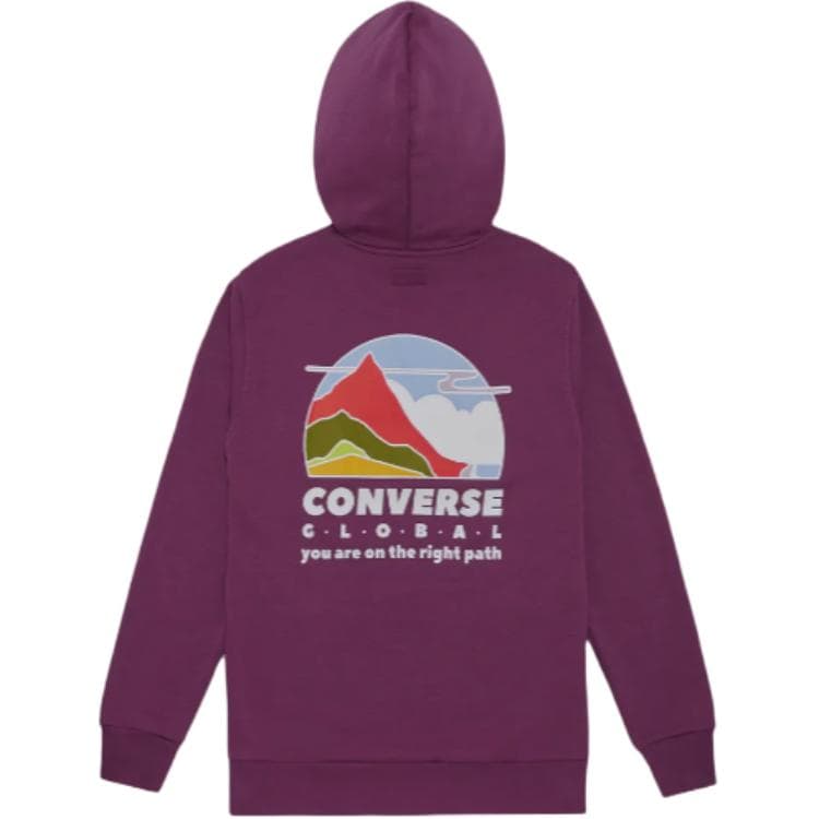 Худи Converse Free World Shadowberry Узорный принт Универсальный С капюшоном Мягкий и удобный Толстовка Унисекс Фиолетовый - изображение 2