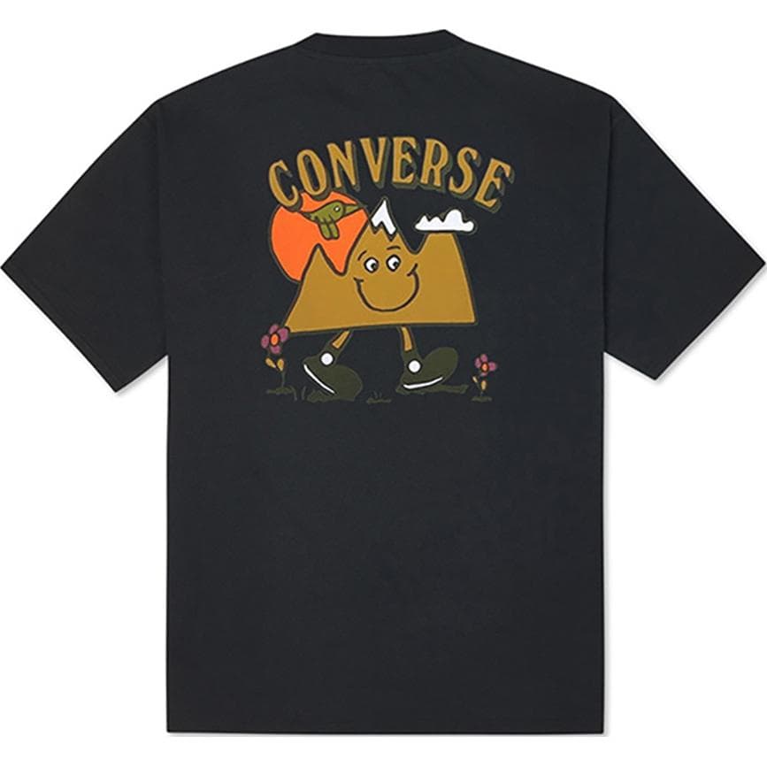 Футболка Converse MOVING MOUNTAINS Мультяшный футболка свободного кроя Мужской Черный - изображение 2