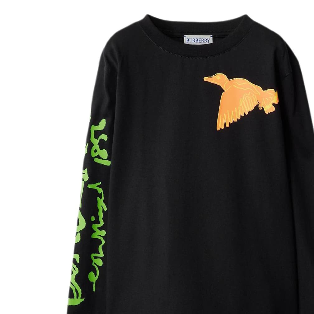 Кофта Burberry Kids Cartoon Print Crewneck Long Sleeve T-Shirt Black - изображение 5