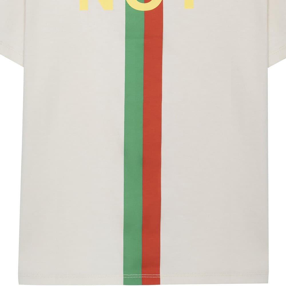 Футболка Gucci Striped Logo T-Shirt Kids Off-White - изображение 4