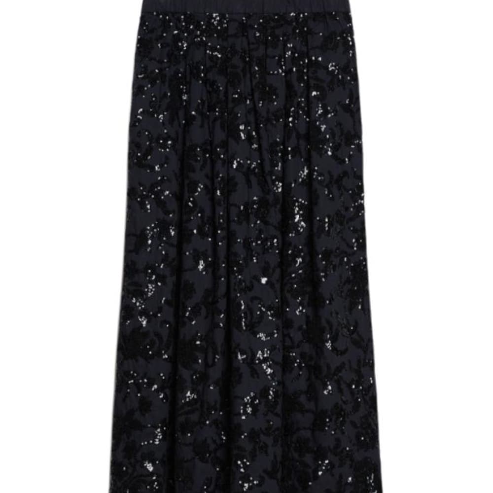 Юбка WEEKEND MaxMara Nome Wide Cotton Skirt With Sequins - изображение 5