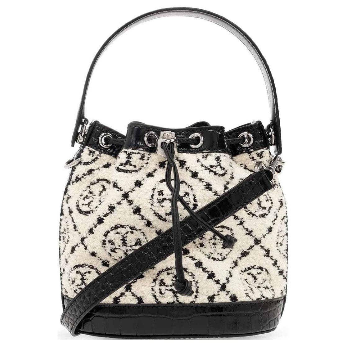 Сумка Tory Burch T Monogram Drawstring Bucket Bag Black - изображение 2