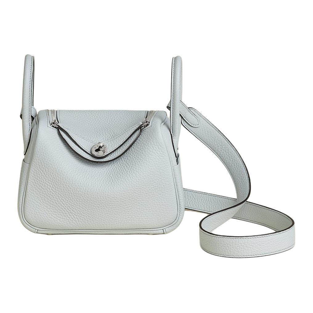 Сумка через плечо HERMES Lindy II mini Clemence 08 Bleu Pale - изображение 1