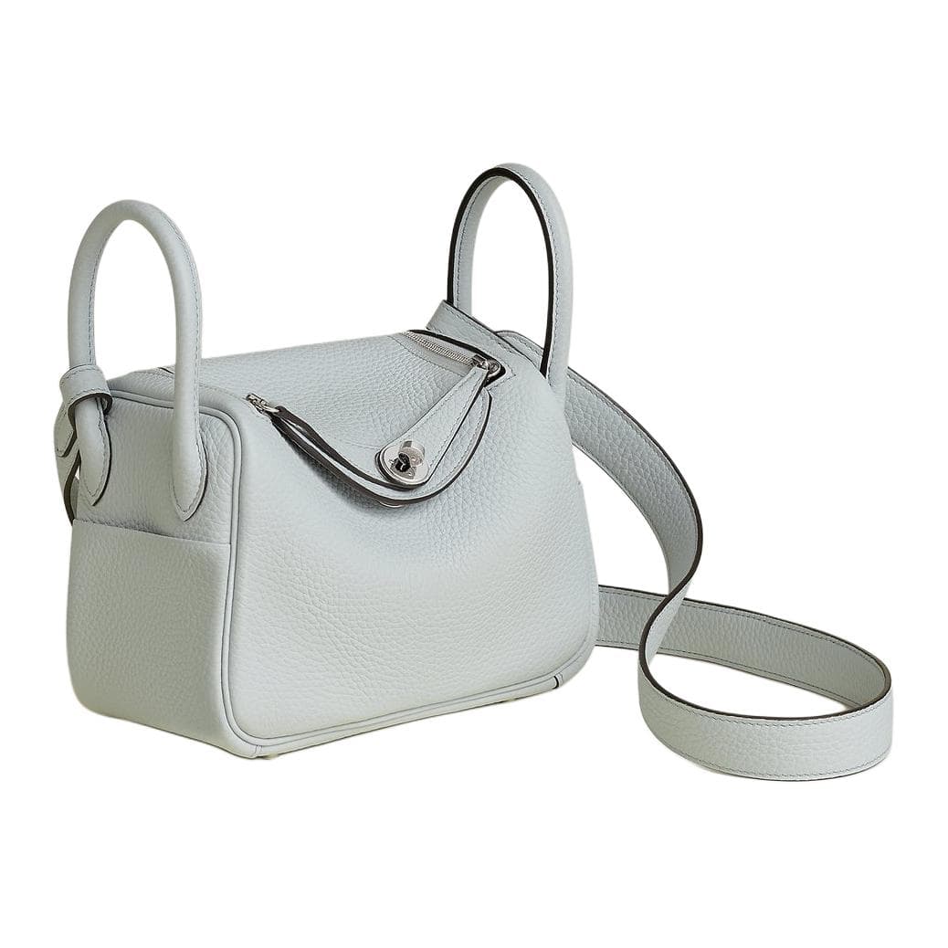 Сумка через плечо HERMES Lindy II mini Clemence 08 Bleu Pale - изображение 2
