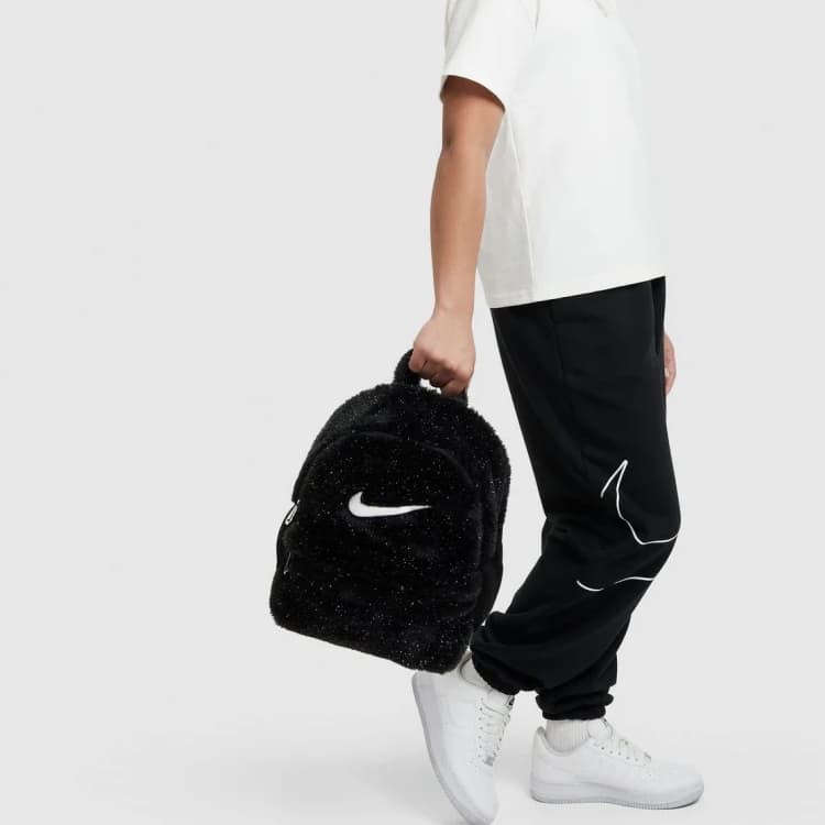 Рюкзак NIKE Полиэфирное волокно Рюкзак Обычный (стандартный) Унисекс Черно-белый - изображение 5