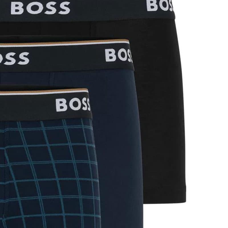 Трусы HUGO BOSS Triple-Pack Of Stretch-Cotton Trunks With Logo Waistbands 3 - изображение 2