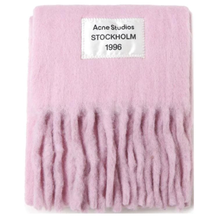 Шарф Acne Studios Вязаные шерстяные шарфы Женские Фиолетовый Розовый - изображение 3