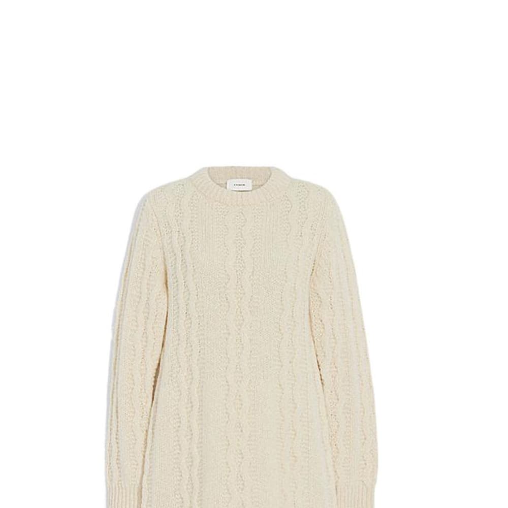 Платье COACH FW22 Solid Cable Knit Dress Beige - изображение 2