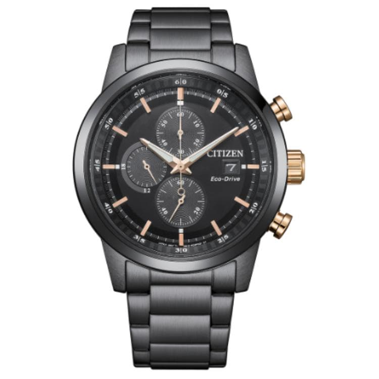 Часы CITIZEN Eco Drive Освежающий вариант кварцевый механизм нержавеющая сталь шнуровка мужские часы черный циферблат - изображение 1
