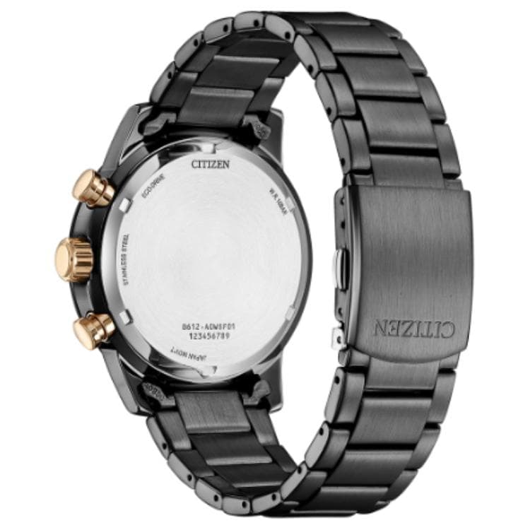 Часы CITIZEN Eco Drive Освежающий вариант кварцевый механизм нержавеющая сталь шнуровка мужские часы черный циферблат - изображение 2