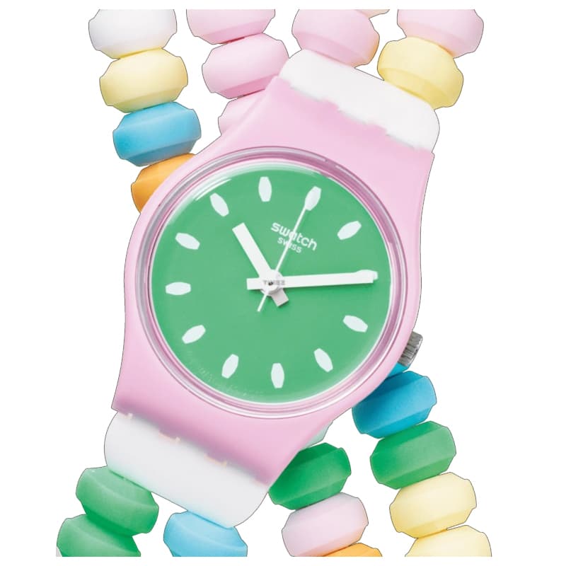 Часы SWATCH Original Collection Кварцевый механизм 30 м водонепроницаемость женские часы 25 мм зеленый циферблат - изображение 2