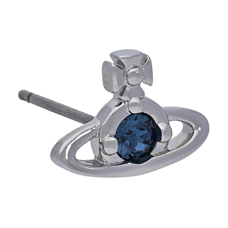 Серьги Vivienne Westwood Nano Solitaire Single Stud Sapphire/Silver - изображение 4