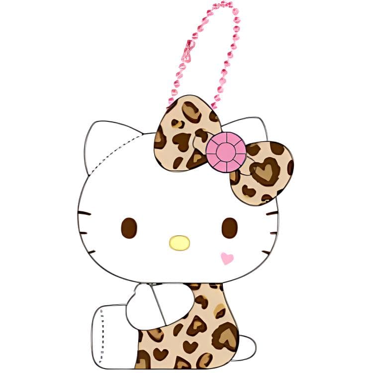 Санрио Hello Kitty Леопардовый принт Кукла Плюшевая Подвеска 9,8 см Длина Тела - изображение 3