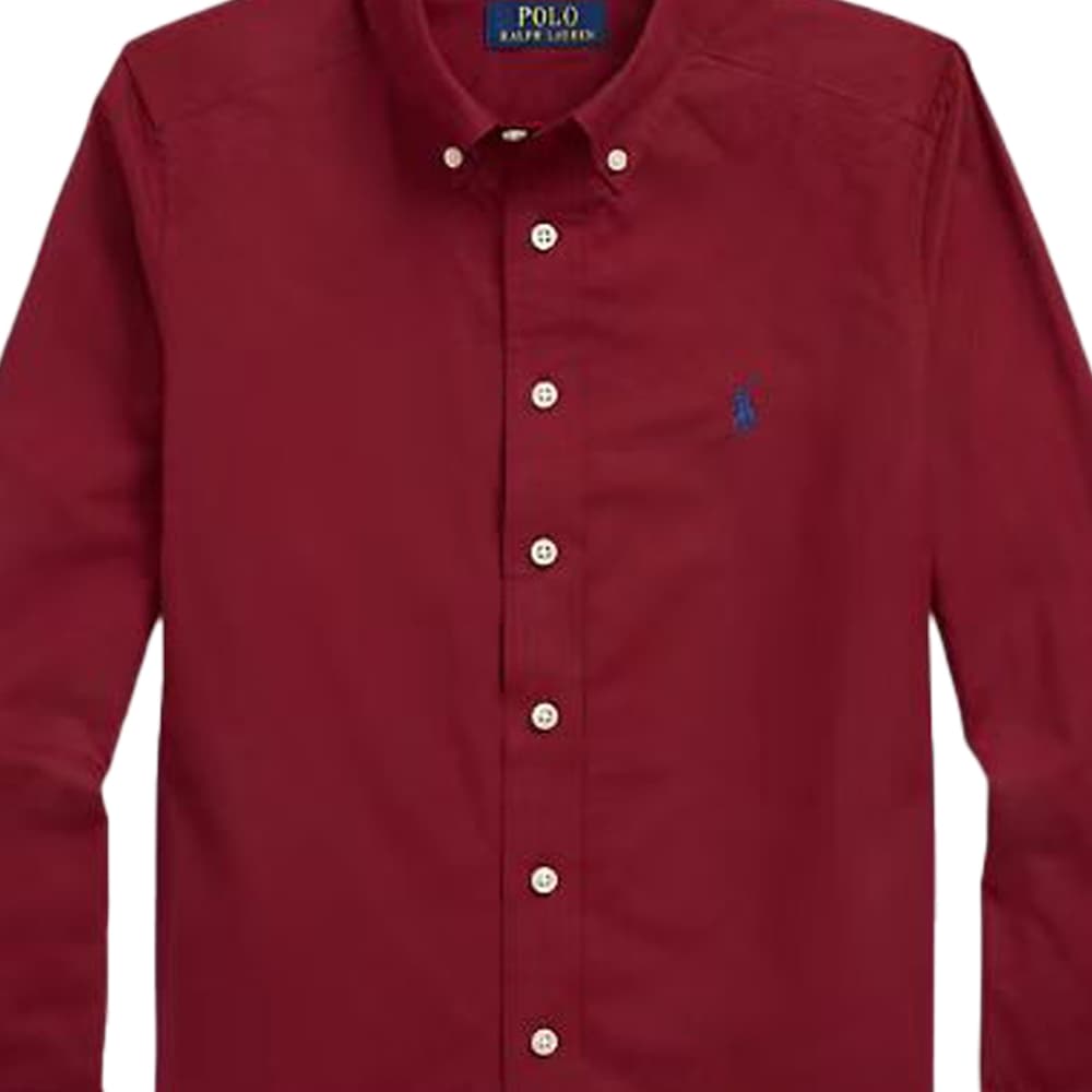 Polo Ralph Lauren SS24 Рубашка Весенний Осенний Детская Темно-Красная - изображение 3