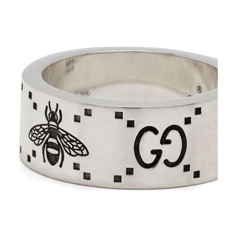 Кольцо Gucci GG Bee Engraved 925 Silver Ring - изображение 3