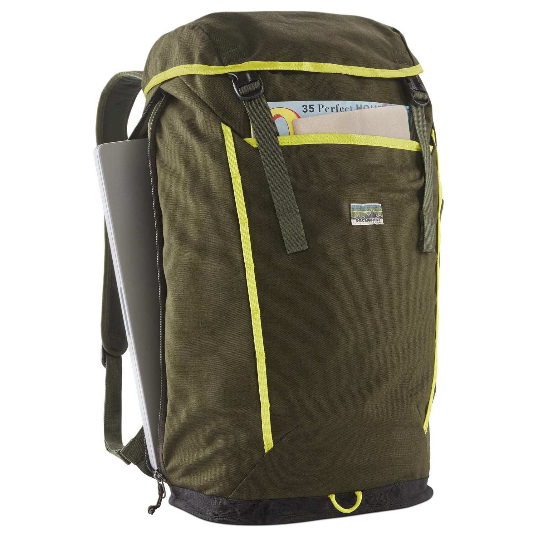 Patagonia Fieldsmith 28L Outdoor Рюкзак Сумка из органического хлопка Холст Сосновый зеленый Унисекс - изображение 2