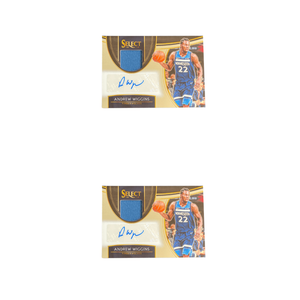 Коллекционные карточки PANINI 2018 19 Тимбервулвз ANDREW Виггинс 'Jabba The Hutt' Синяя Джерси Подписанная Карта - изображение 4