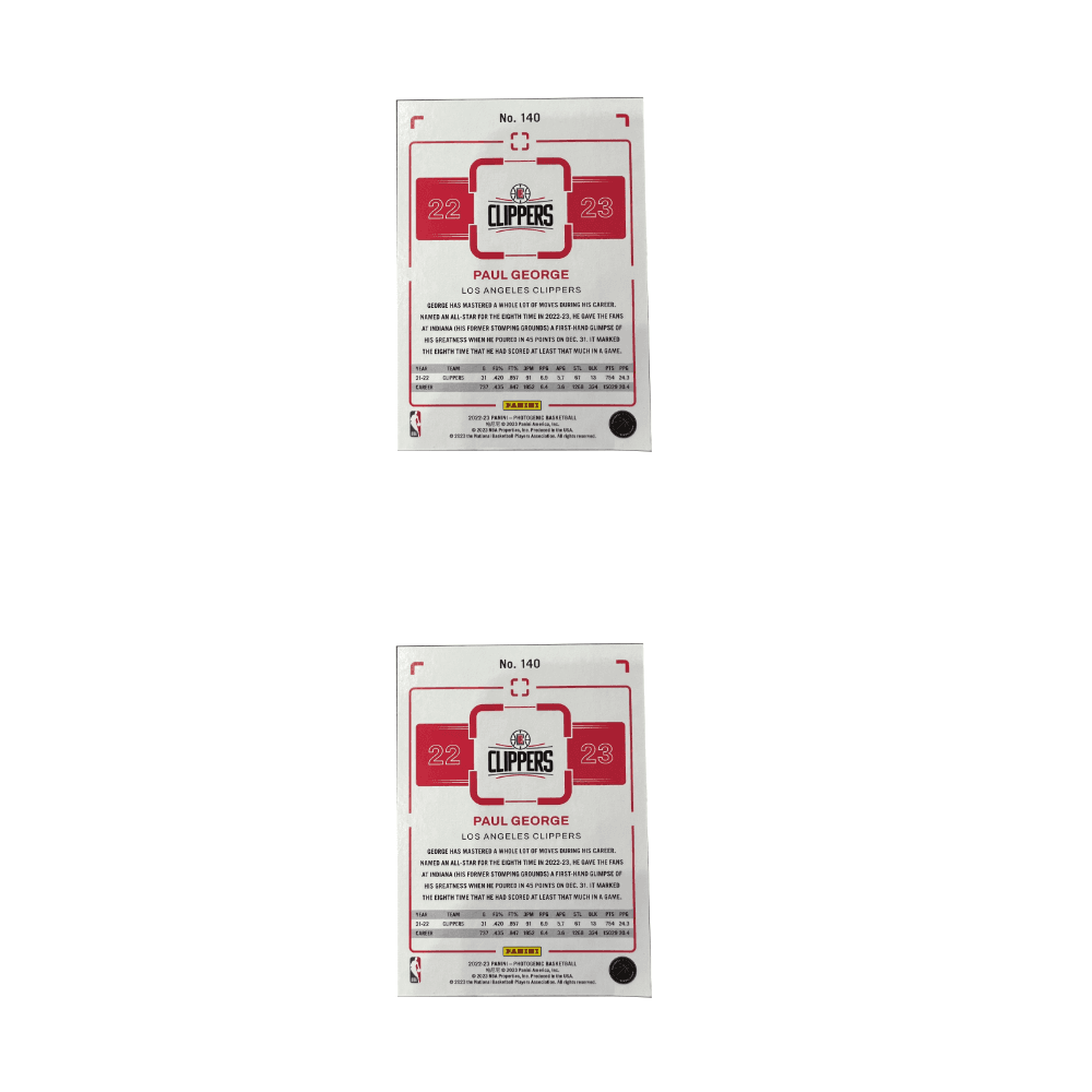 Коллекционные карточки PANINI Павл Джордж 2022 23 Баскетбол NBA Щипцы На площадке Специальное издание Общее Редкая спортивная карта 1 шт - изображение 3