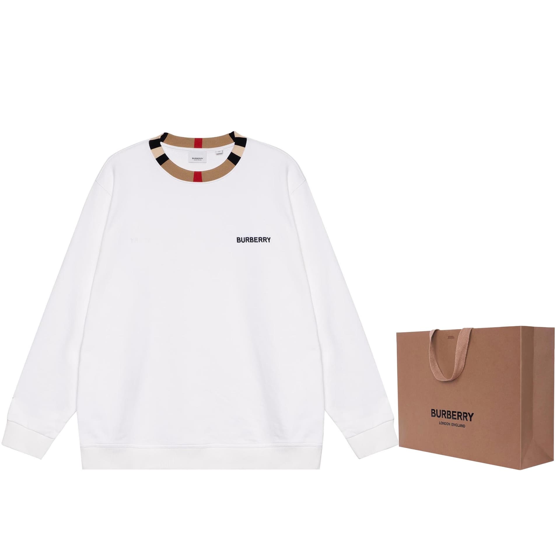 Кофта Burberry Logo Print Crewneck Sweatshirt White - изображение 3