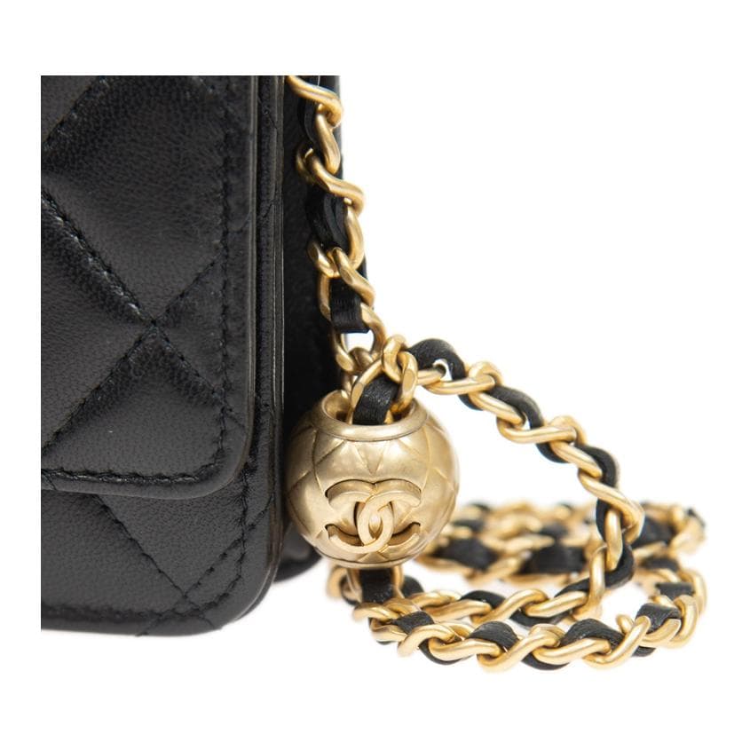 Сумка через плечо CHANEL 24K Gold Buckle Quilted Chain Bag Black - изображение 5