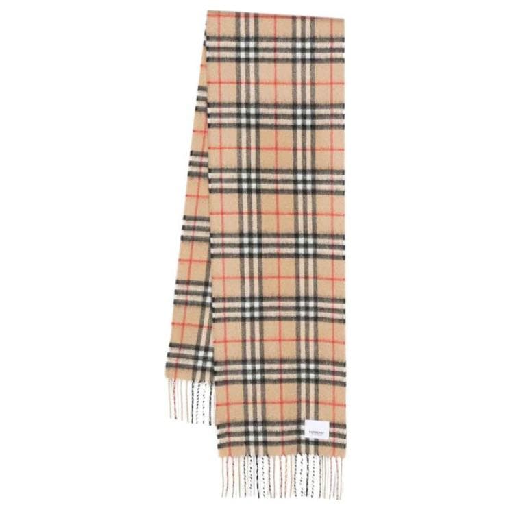 Шарф Burberry Плюш с кольцевым рисунком Вязаные шарфы Детский Архивный бежевый - изображение 2