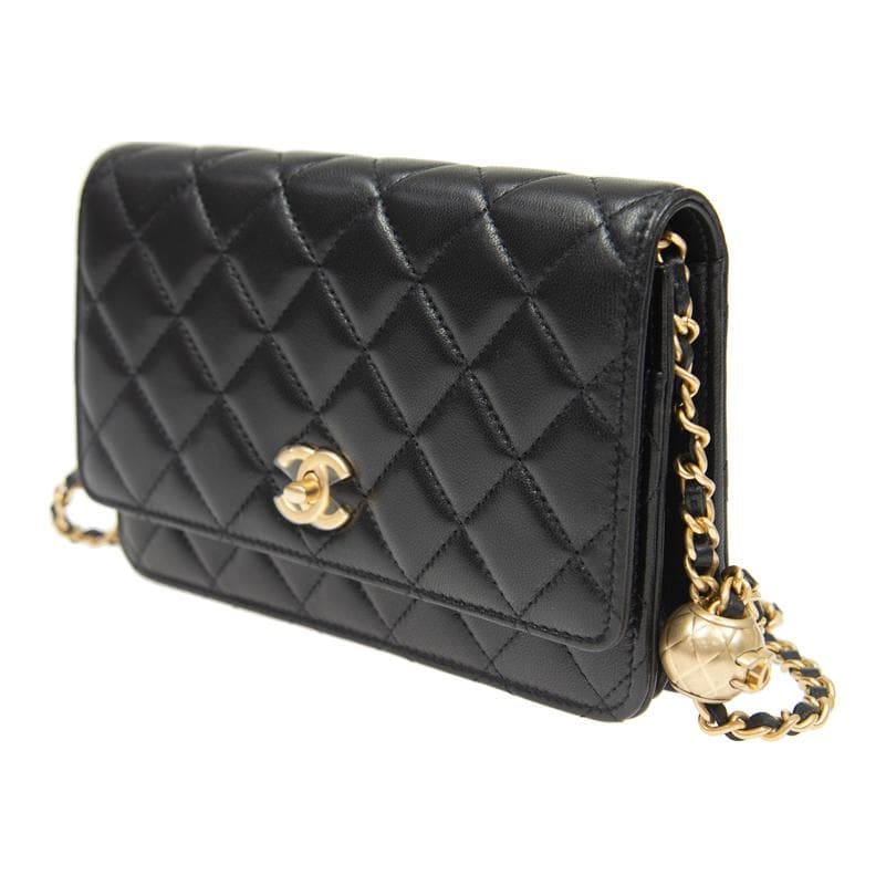 Сумка через плечо CHANEL 24K Gold Buckle Quilted Chain Bag Black - изображение 2