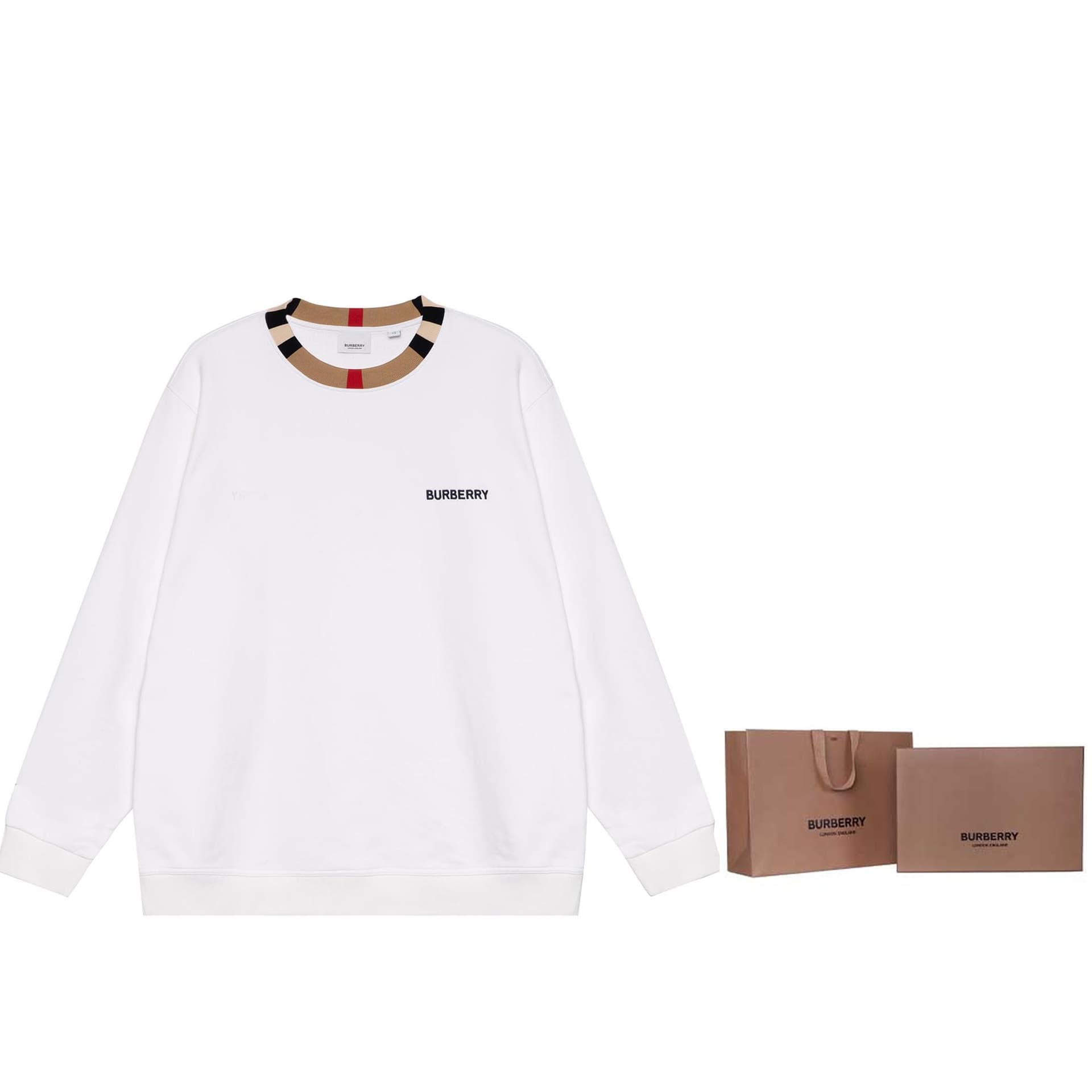 Кофта Burberry Logo Print Crewneck Sweatshirt White - изображение 5