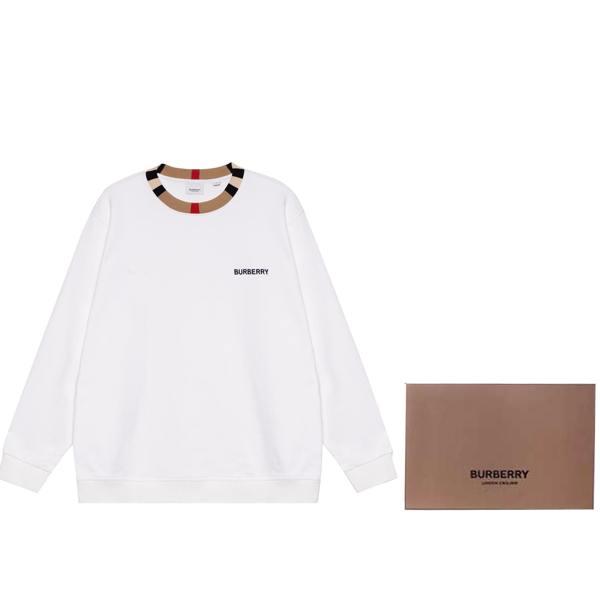 Кофта Burberry Logo Print Crewneck Sweatshirt White - изображение 4