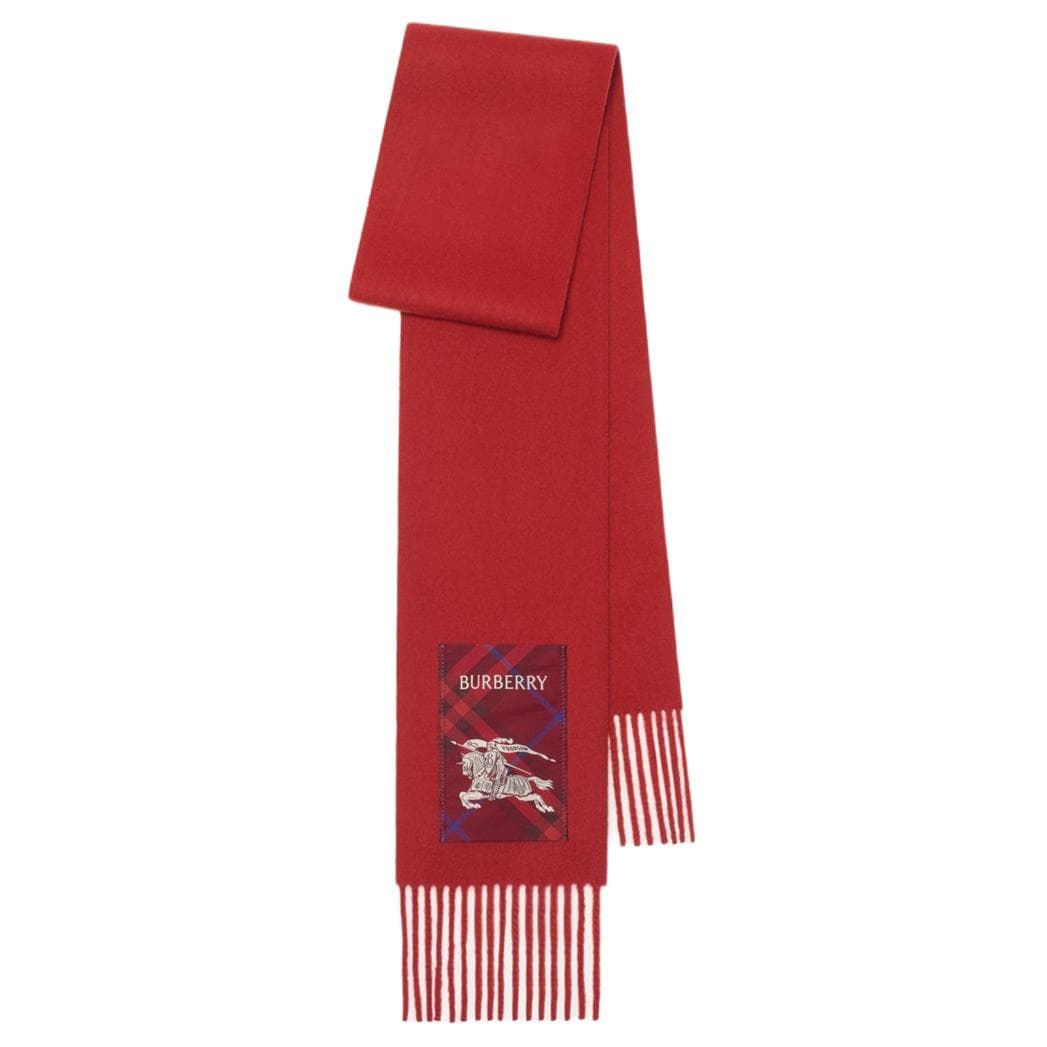 Шарф Burberry Плюш с кольцевым рисунком Knit Scarves Unisex Красный - изображение 2