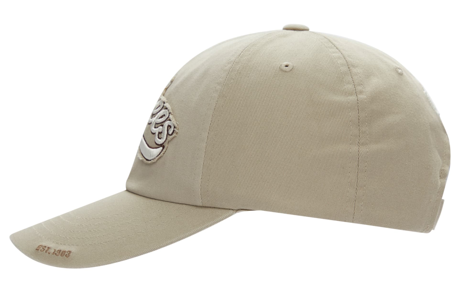 Кепка Бейсболка MLB Base Logo из хлопкового волокна для защиты от солнца унисекс цвет экрю - изображение 3