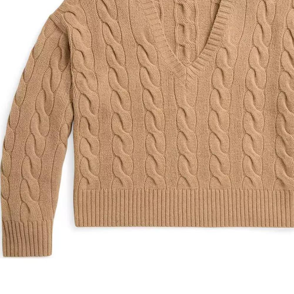 Кардиган Polo Ralph Lauren Свитер Квадратный и Большой Размер Женский Верблюжий Коричневый - изображение 2