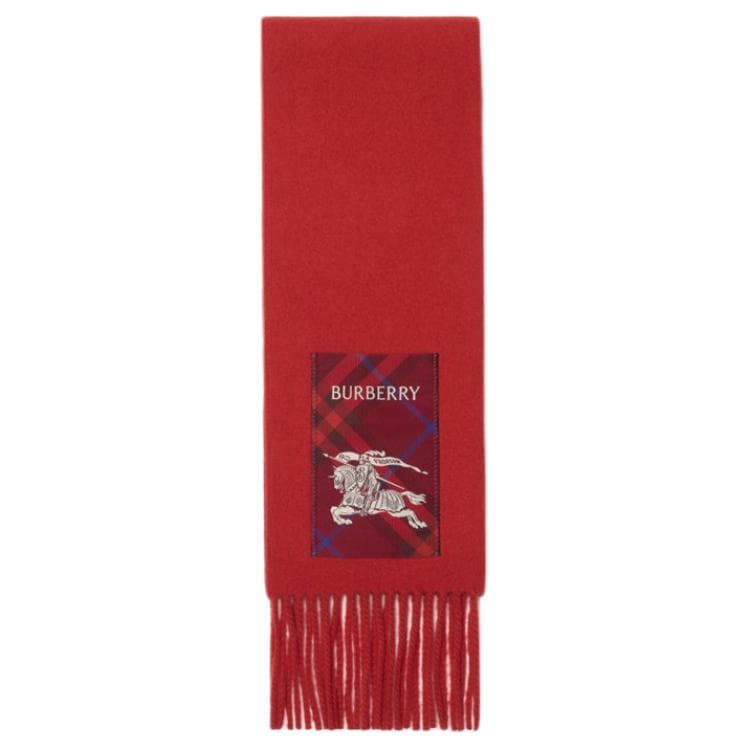 Шарф Burberry Плюш с кольцевым рисунком Knit Scarves Unisex Красный - изображение 1