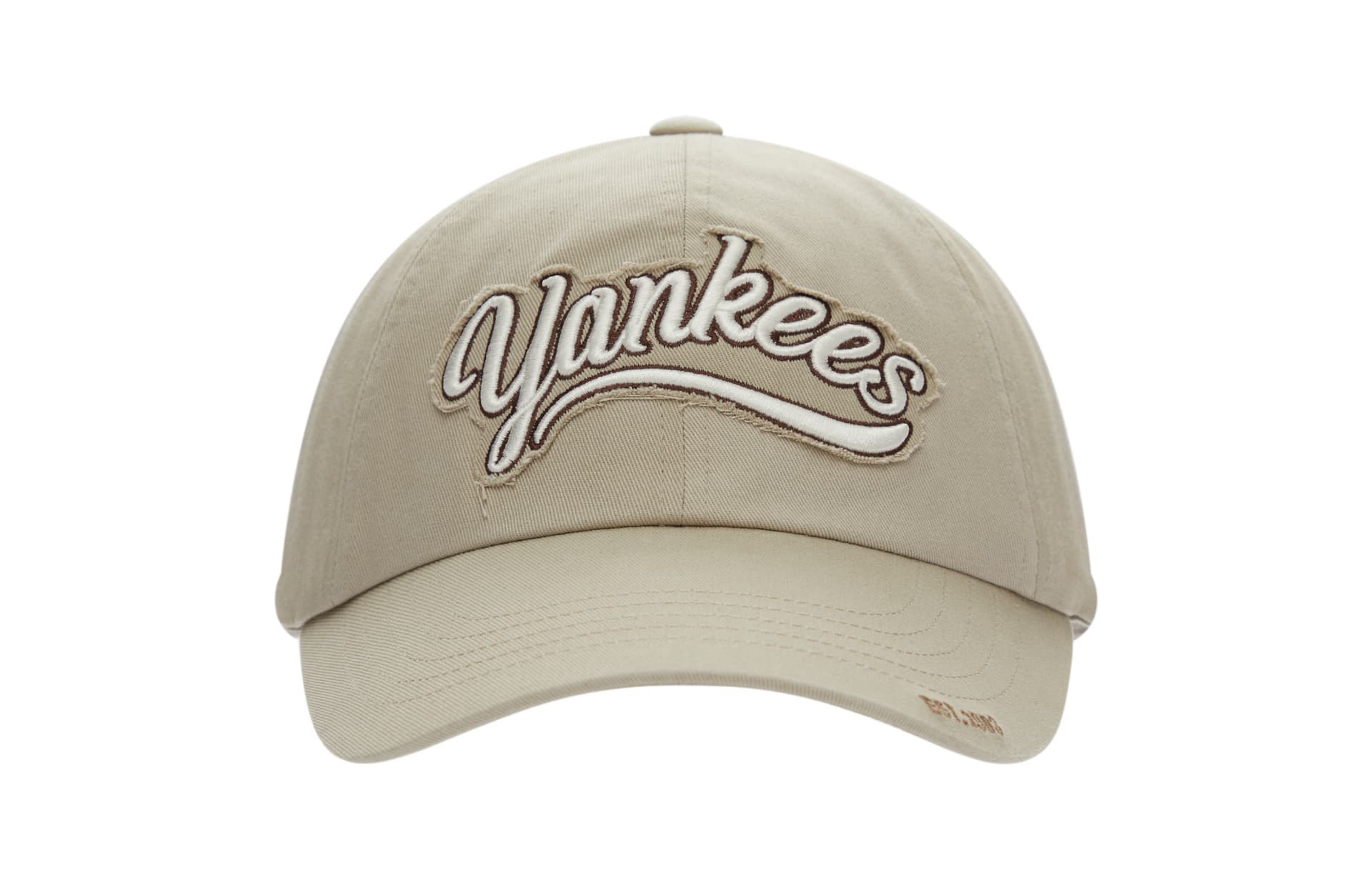 Кепка Бейсболка MLB Base Logo из хлопкового волокна для защиты от солнца унисекс цвет экрю - изображение 2