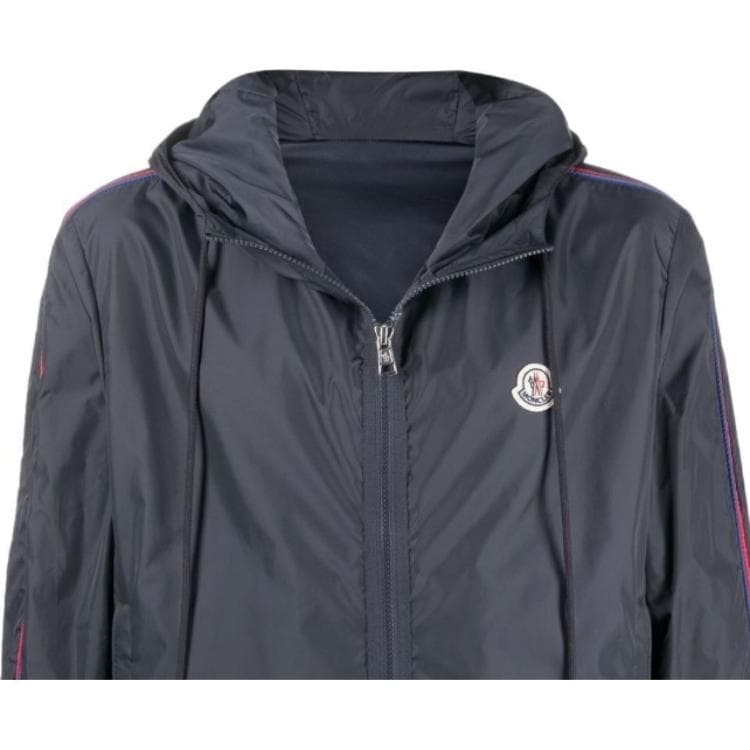 Куртка Moncler SS22 Logo Patch Hoodie Jacket Blue - изображение 6