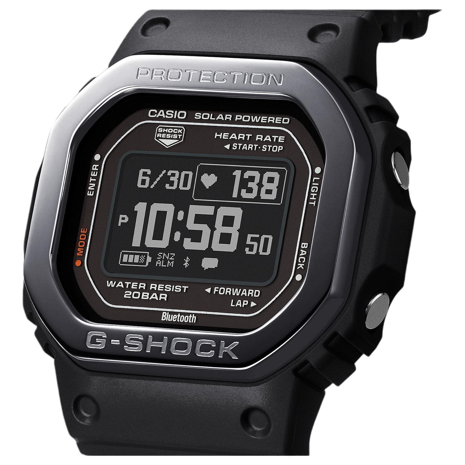 Часы CASIO 5600 200м Водонепроницаемый Солнечный Кварцевый Механизм Смола Шнуровка Часы Мужские Черный Циферблат - изображение 6