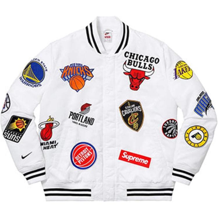 Куртка Supreme x Nike NBA Teams Warm-Up Jacket White - изображение 3